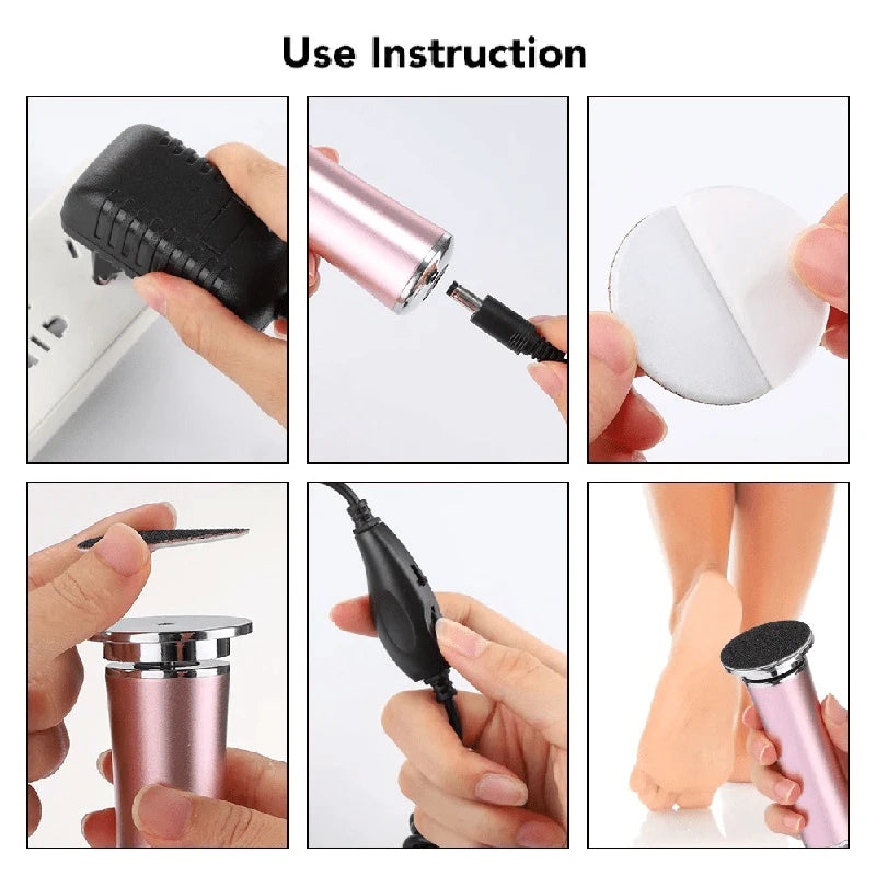Electric Foot Callus Remover Feet Care File Heels Dead Skin Pedicure Tool Electronic Foot Grinder Tool And Replacement Sandpaper
