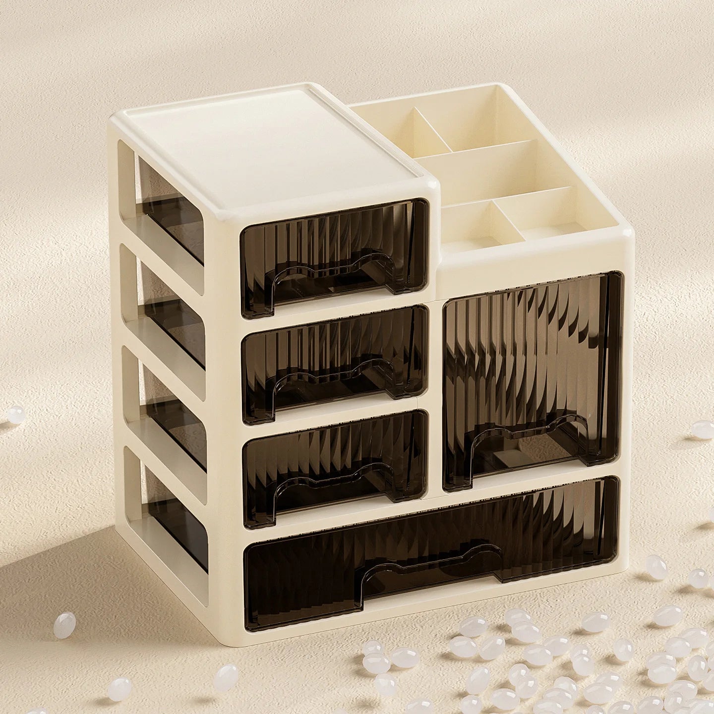 Drawer-style cosmetics storage box, high-end dressing table, lipstick, skin care products, jewelry shelf, desktop storage box