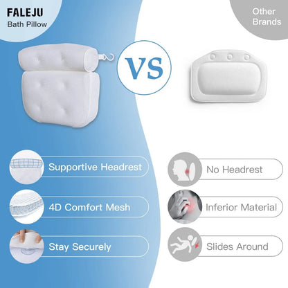 Bath Pillow for Bathtub Support Neck,Head and Back with Non-Slip Suction Cups air mesh Bathtub Pillow