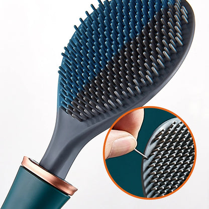 Soft Silicone Toilet Brushes with Hanging Holder Set, Wall-Mounted, Long Handled Cleaning Brush, Hygienic Bathroom Accessories