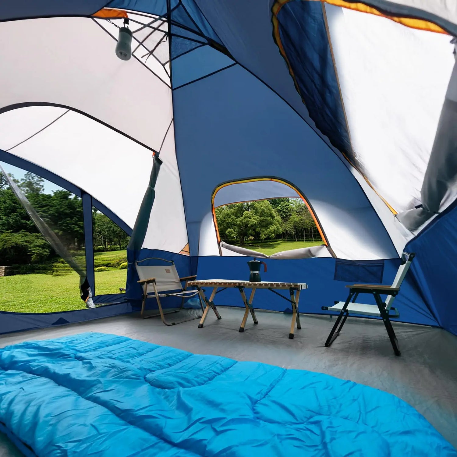Camping Tent with Screen Room, Portable 6 Person Camping Tent, Family Dome Tent for Camping Outdoor - 14&