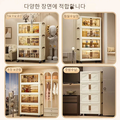 Foldable Storage Box with Clear Door - Spacious, Durable, and Easy-to-Assemble - Ideal for Organizing Clothes, Books, Toys, and