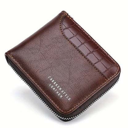 Leather Men’s Wallet Luxury Mens Purse Male Zipper Card Holders With Coin Pocket Rfid Wallets Gifts For Men Money Bag NEW