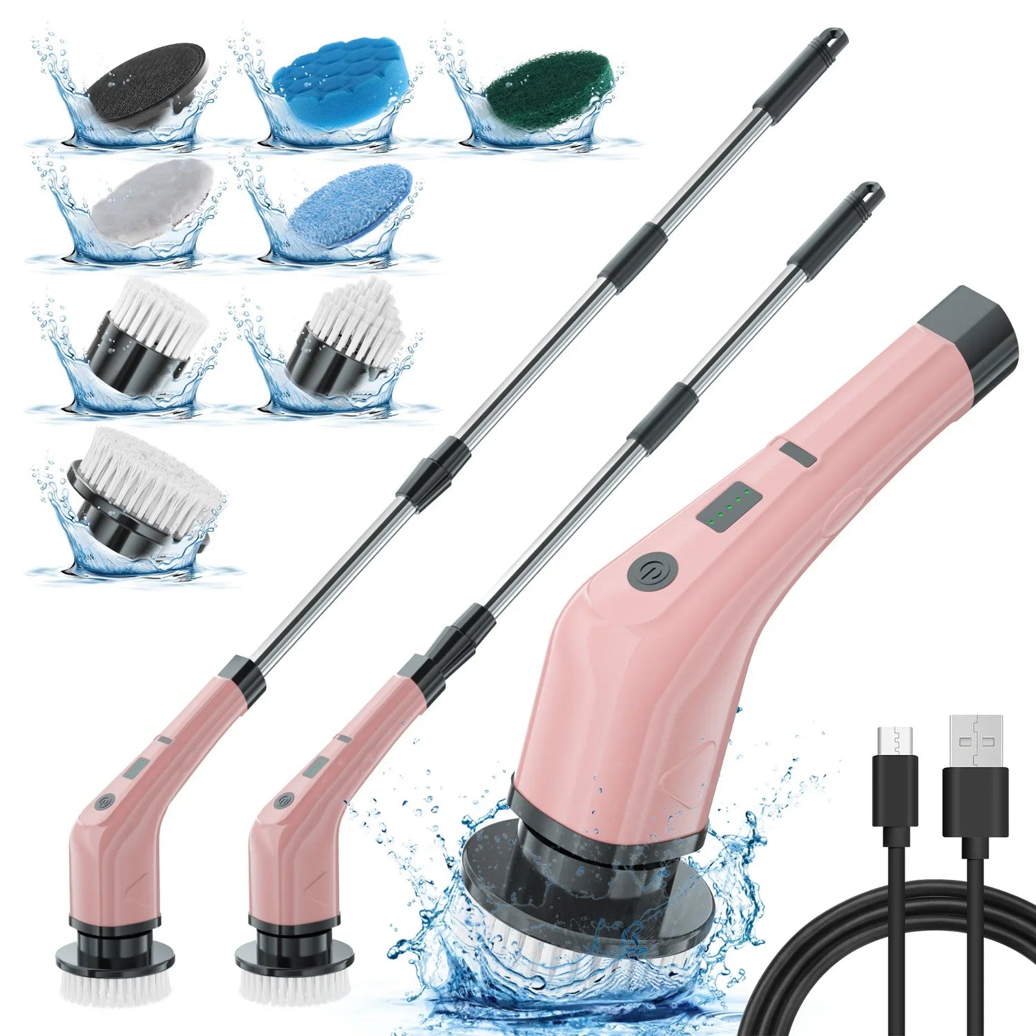 9-in-1 Electric Cleaning Brush Electric Spin Cleaning Scrubber Electric Cleaning Tools Parlour Kitchen Bathroom Cleaning Gadgets