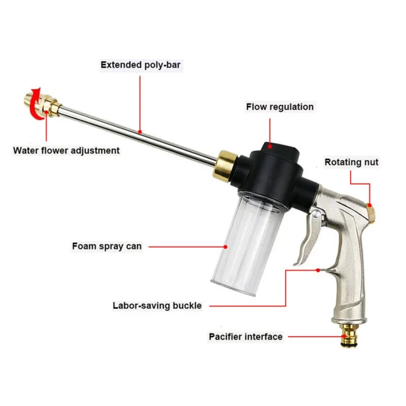 Dropshipping Garden Water Gun Sprinkler Hose Nozzle High Pressure Car Wash Metal Water Spray Guns Watering Irrigation Tools