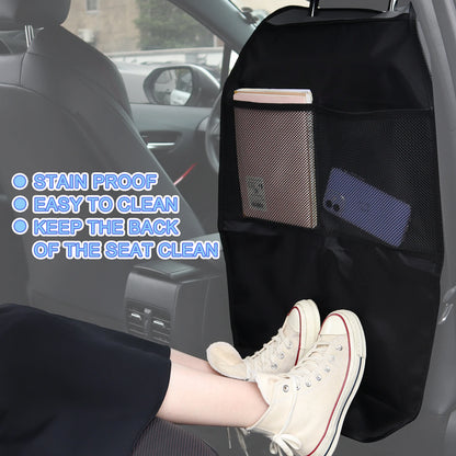 2xCar Seat Back Anti Kicking Pad Kick Mat Organizer Children Rear Seat Scuff Dirty Protection Cover for Kids Storage Accessories