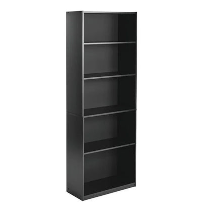 Five-shelf bookcase with adjustable shelves