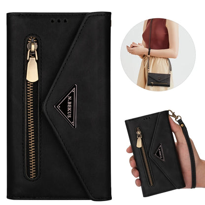 Zipper Wallet Leather Case for iPhone 14 13 15 Pro Max 12 Mini 11 X XR XS 8 7 6 6S Plus Se2022 Multi Card Solt Cover Hand Strap