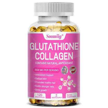 Collagen with Glutathione, Advanced Hydrolyzed Formula for Optimal Absorption, Skin, Hair, Nails &amp; Joints, Natural Antioxidant