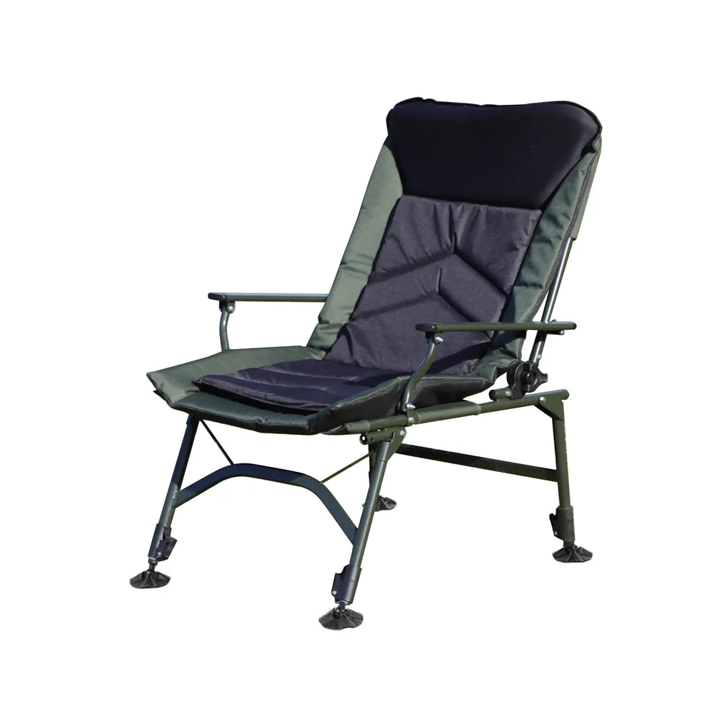Folding recliner with adjustable 5 angles, suitable for indoor or outdoor camping and hiking, convenient and portable.