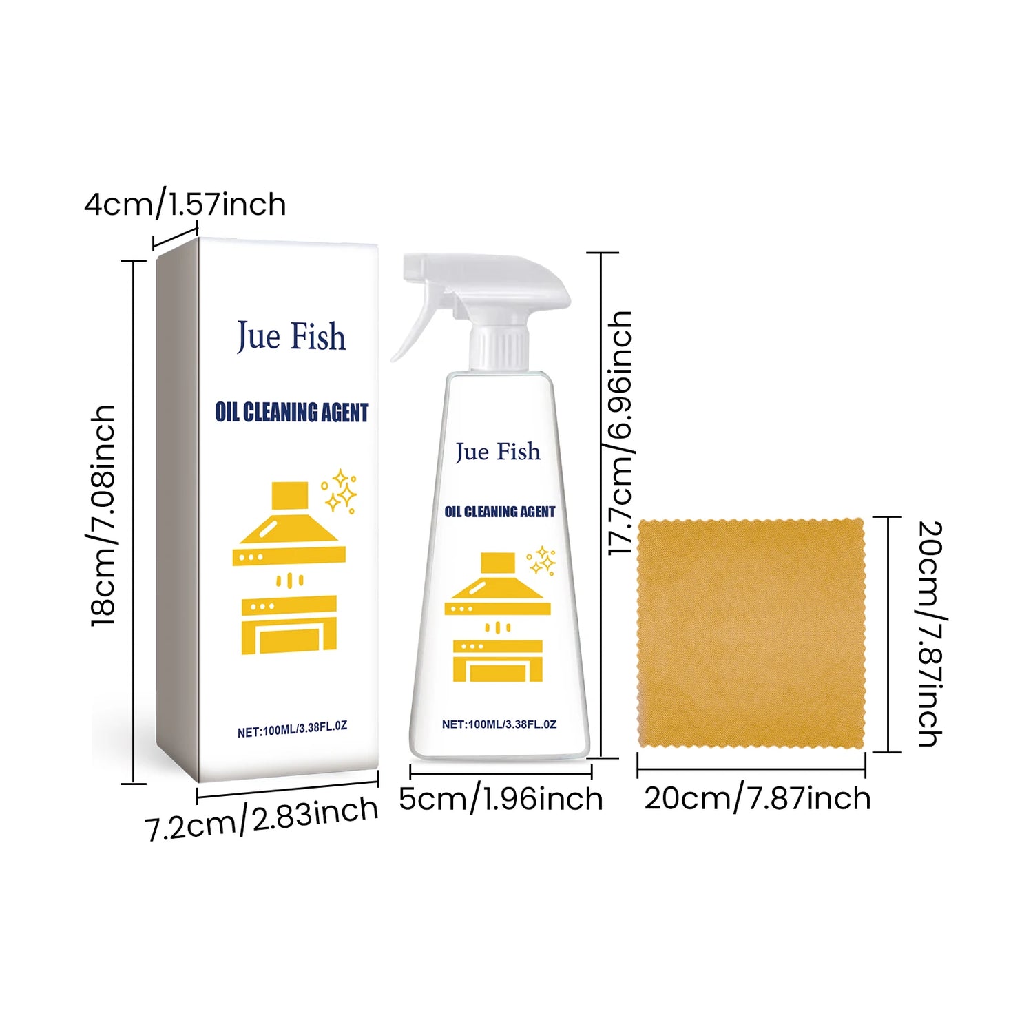 100ml Heavy Oil Cleaner Powerful Kitchen Oil Stain Degreaser Oil Stain Remover Cleaning Grills Ovens Home Cooktop Cleaning Spray