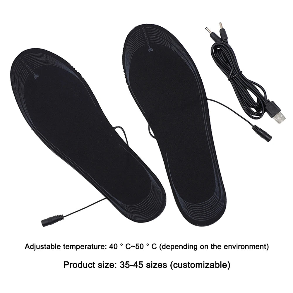USB Heated Shoe Insoles Electric Foot Unisex Warming Pad Feet Warmer Sock Mat Winter Outdoor Sports Heating Insole Winter Warm