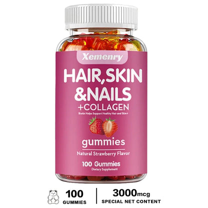 Hair, Skin &amp; Nails Gummies | Hair Vitamins for Men and Women | Biotin SupplementsSupplements