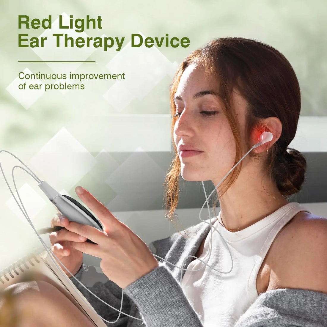 Laser Therapy for Tinnitus Portable Red Light Therapy for Ears 650NM Otitis Media&amp;Deafness&amp;Ear Canal Laser Irradiator Reduce Tin