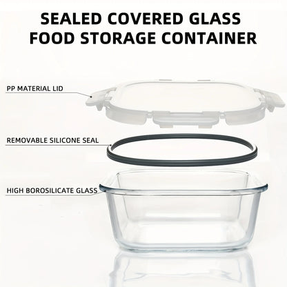 24PCS (12containers+12lids) High Borosilicate Glass Food Storage Containers Set - Leakproof Airtight Lids Perfect for Meal Prep
