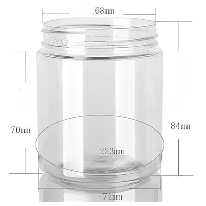 12pcs 250ml Storage Jars with Lids Clear Round Canister Empty Plastic Cosmetic Jar Food Storage Containers Travel Kitchen Supply