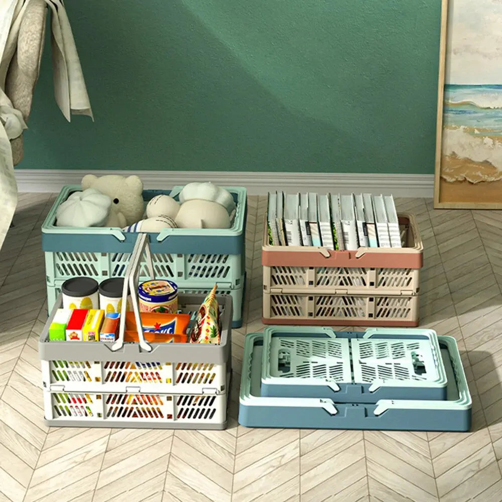 1/2PCS Folding Portable Fruit And Vegetable Storage Basket Sundry Arrangement Thickened Plastic Picnic Basket
