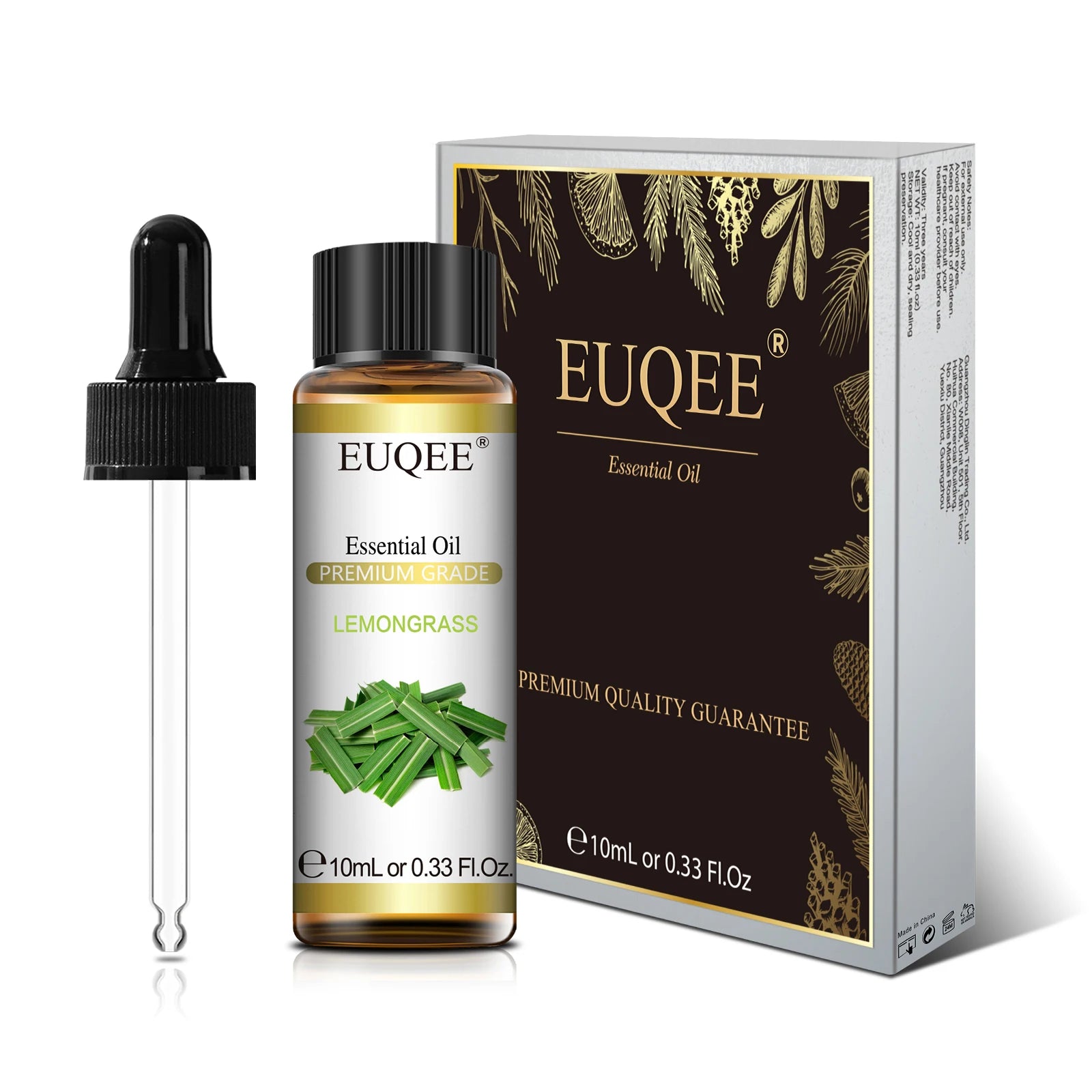 EUQEE 10ml Aromatic Essential Oil Lemongrass Lavender Eucalyptus Peppermint Tea Tree Sweet Orange Aromatherapy Oil for Diffuser