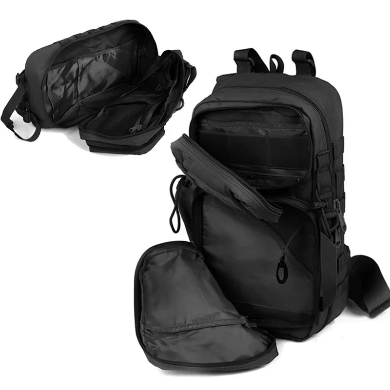 Tactical Sling Bag Hunting Pack Military Shoulder Backpack Bowmen Bag Black Men&