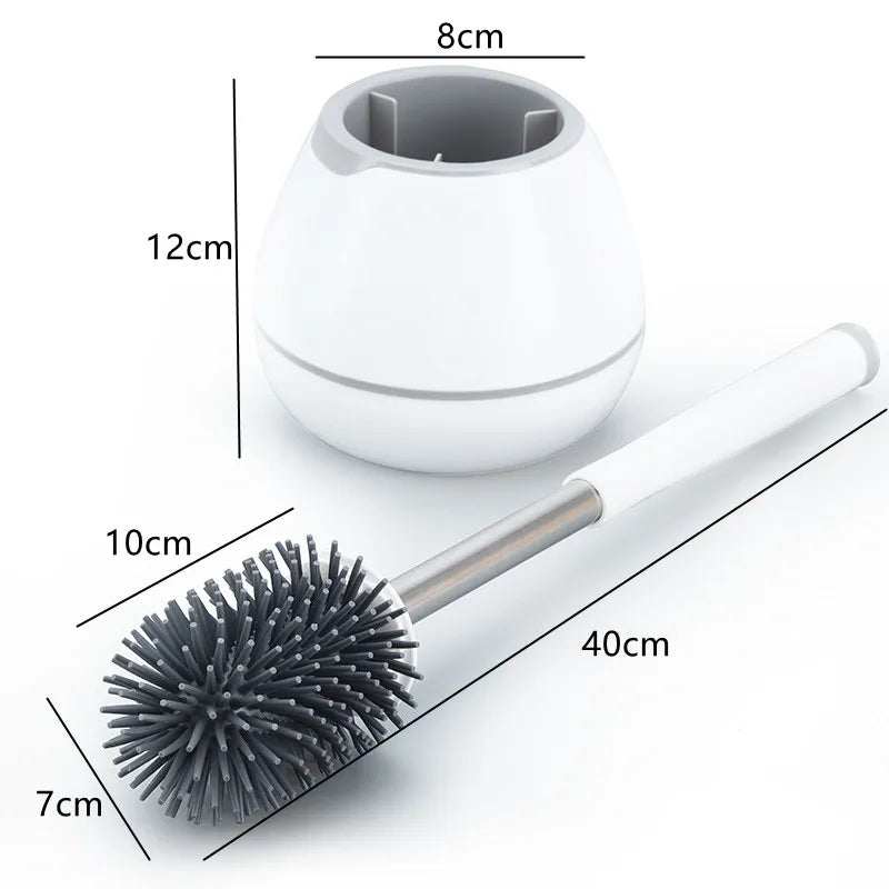 Toilet Brush WC Cleaner Floorstand Silicone Bristle Bathroom Cleaning Bowl Brush Set With Tweezers Bathroom Accessories
