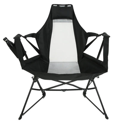 Hammock Camping Chair Folding Portable Aluminum Alloy Adjustable Back Swinging Chair Pillow Cup Holder Recliner Carry Bag