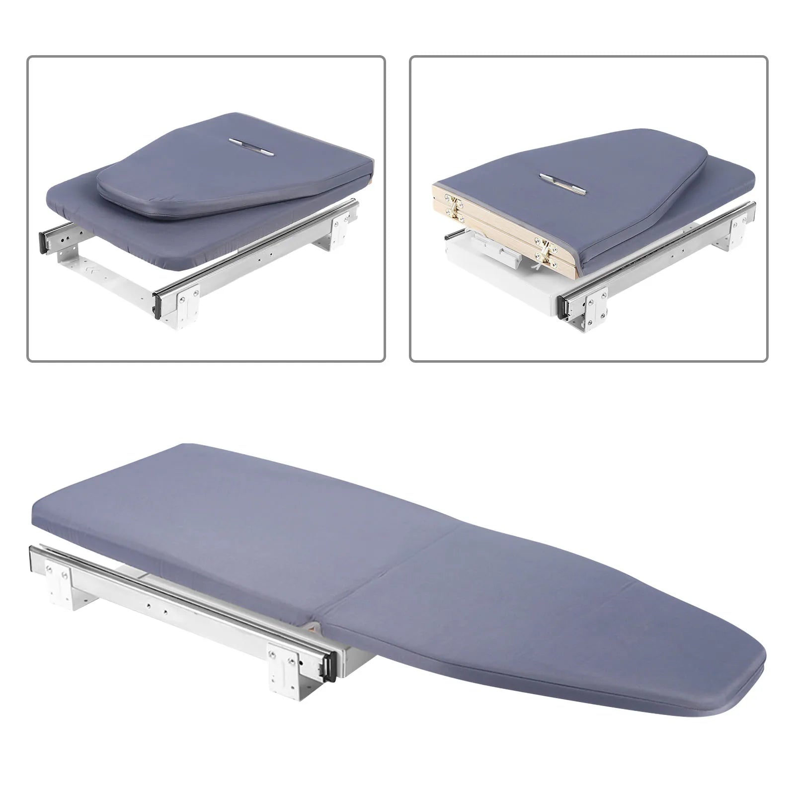 Foldable Ironing Board, Retractable Cabinet Mount, Push-Pull Sturdy Metal Frame  80x29.5cm / 31.5x11.6in (Gray)
