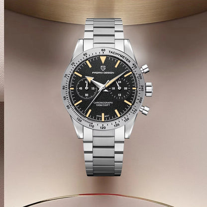 PAGANI DESIGN 2026 New Retro Mens Watches Moon Quartz Watch For Men Speed Sports Chronograph AR Sapphire VK64 Clock Reloj Hombre