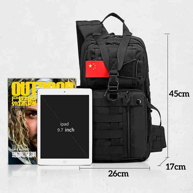 Tactical Sling Bag Hunting Pack Military Shoulder Backpack Bowmen Bag Black Men&