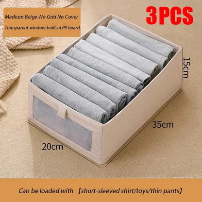 1-3Pcs Pants Storage Box Clothes Organizers of Cabinets and Drawers Fabric Foldable Boxes for Bedroom Wardrobe Organization Home