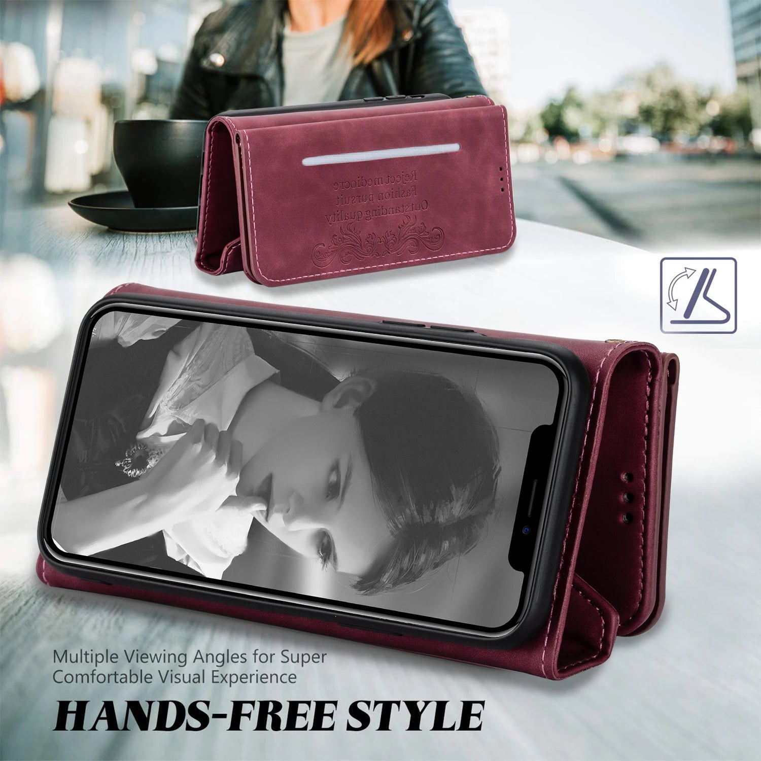 Zipper Wallet Leather Case for iPhone 14 13 15 Pro Max 12 Mini 11 X XR XS 8 7 6 6S Plus Se2022 Multi Card Solt Cover Hand Strap