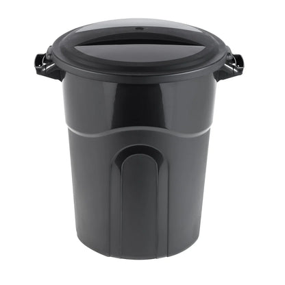 20 Gallon Heavy Duty Plastic Garbage Can with Click Lock Lid Portable Indoor Outdoor Waste Container Sturdy Handles Easy Lift