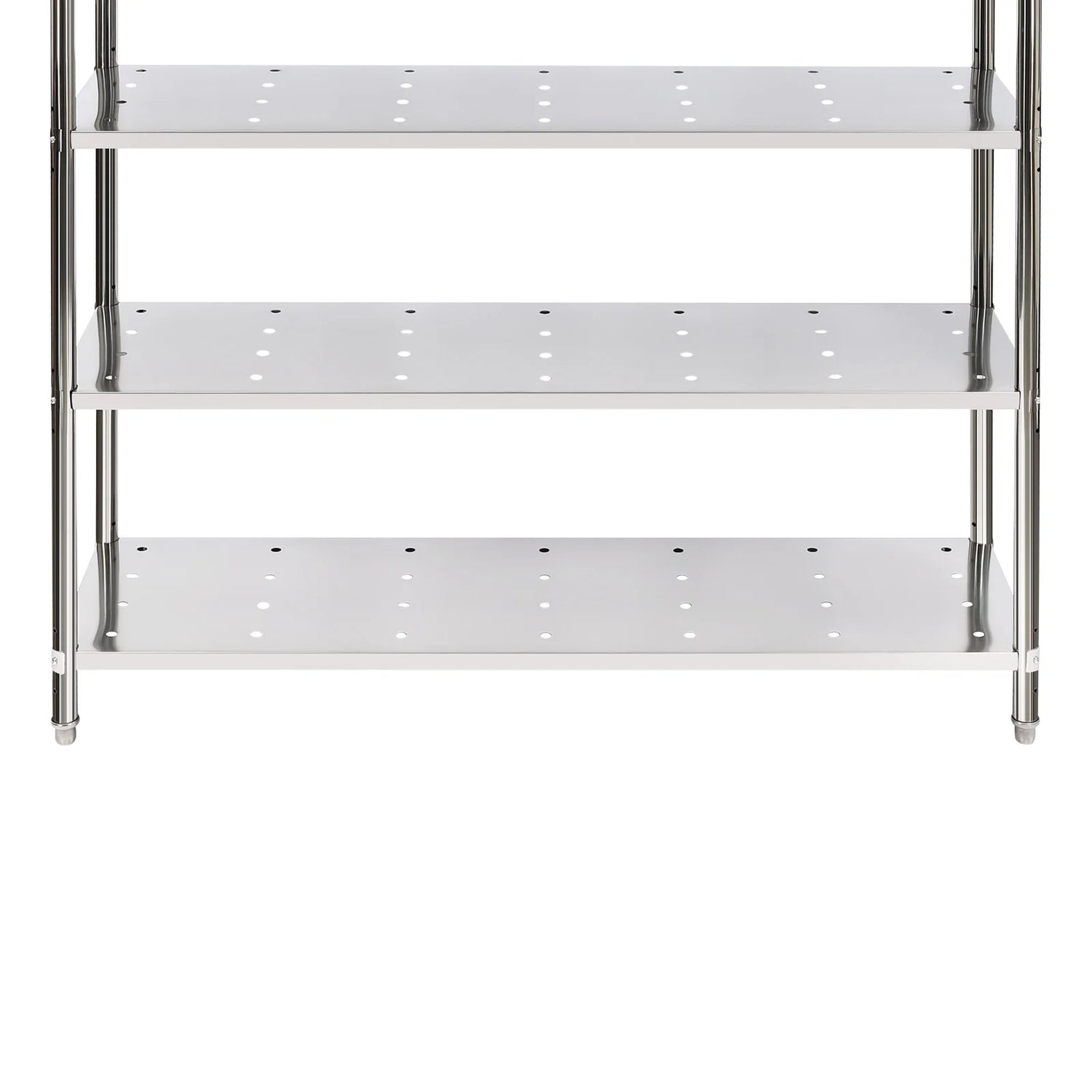 Stainless Steel Shelving, 4 Tier Adjustable Shelf Storage Heavy Duty Shelving Heightened Bottom for Storing and Displaying Goods