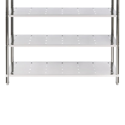 Stainless Steel Shelving, 4 Tier Adjustable Shelf Storage Heavy Duty Shelving Heightened Bottom for Storing and Displaying Goods