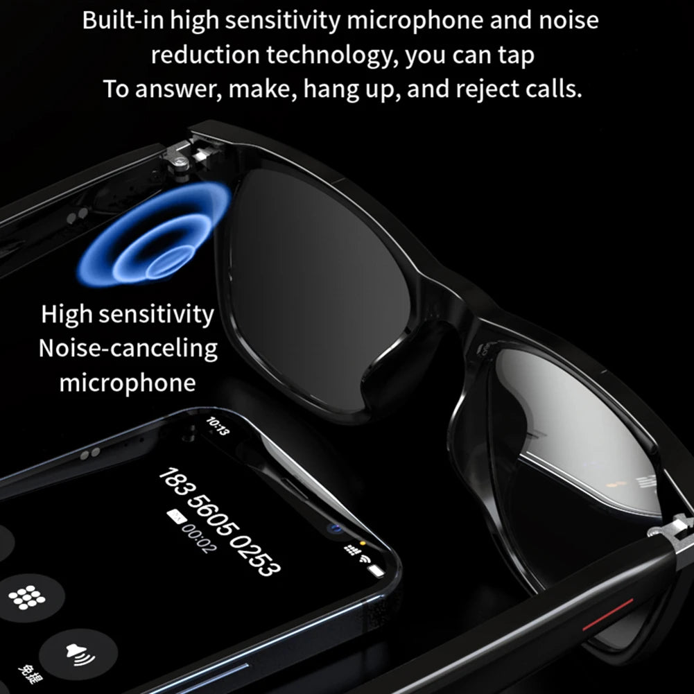 Smart Glasses AI Voice Assistant Camera Glasses Remote Shooting Outdoor Sport Glasses with Camera Open Ear Sound Mic &amp; Speakers