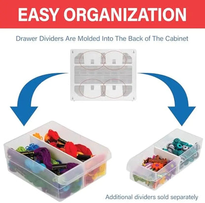 24-Drawer Plastic Storage Cabinet for Garage, Workshop, Home Organization - 20"W x 6"D x 16"H, Black
