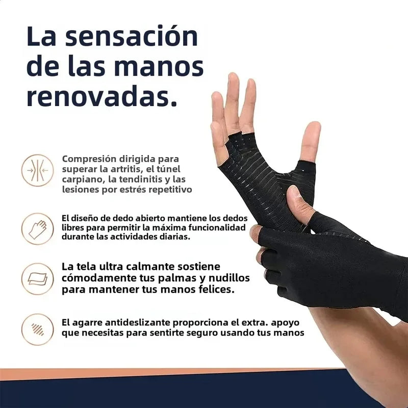 1Pair Unisex Fingerless Arthritis Gloves Wrist Brace Hand Support for Carpal Tunnel Pain Relief And Swelling Men And Women