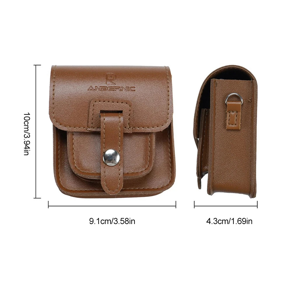 For Anbernic RG34XXSP Game Console Carrying Case Anti-Scratch Leather Console Protective Bag PU Leather Outdoor Flap Storage Bag