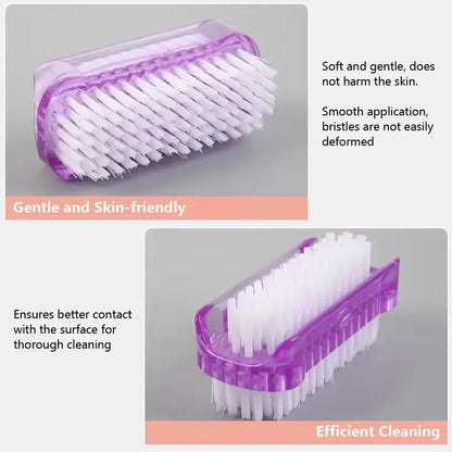 Double-Sided Nail Cleaning Brush, Manicure and Pedicure Tool, Ideal for Fingernails and Toenails