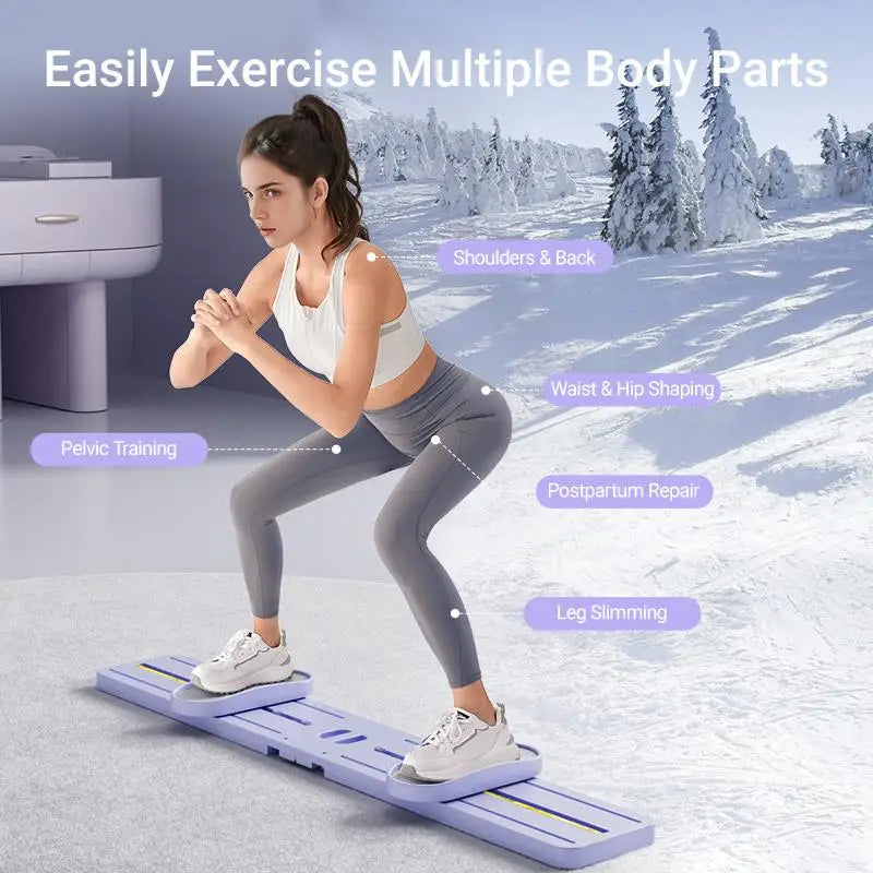 "Foldable 3-in-1 Ski Trainer: Leg, Pelvic &amp; Hip Strengthener for Postpartum Women, Home Gym Equipment"