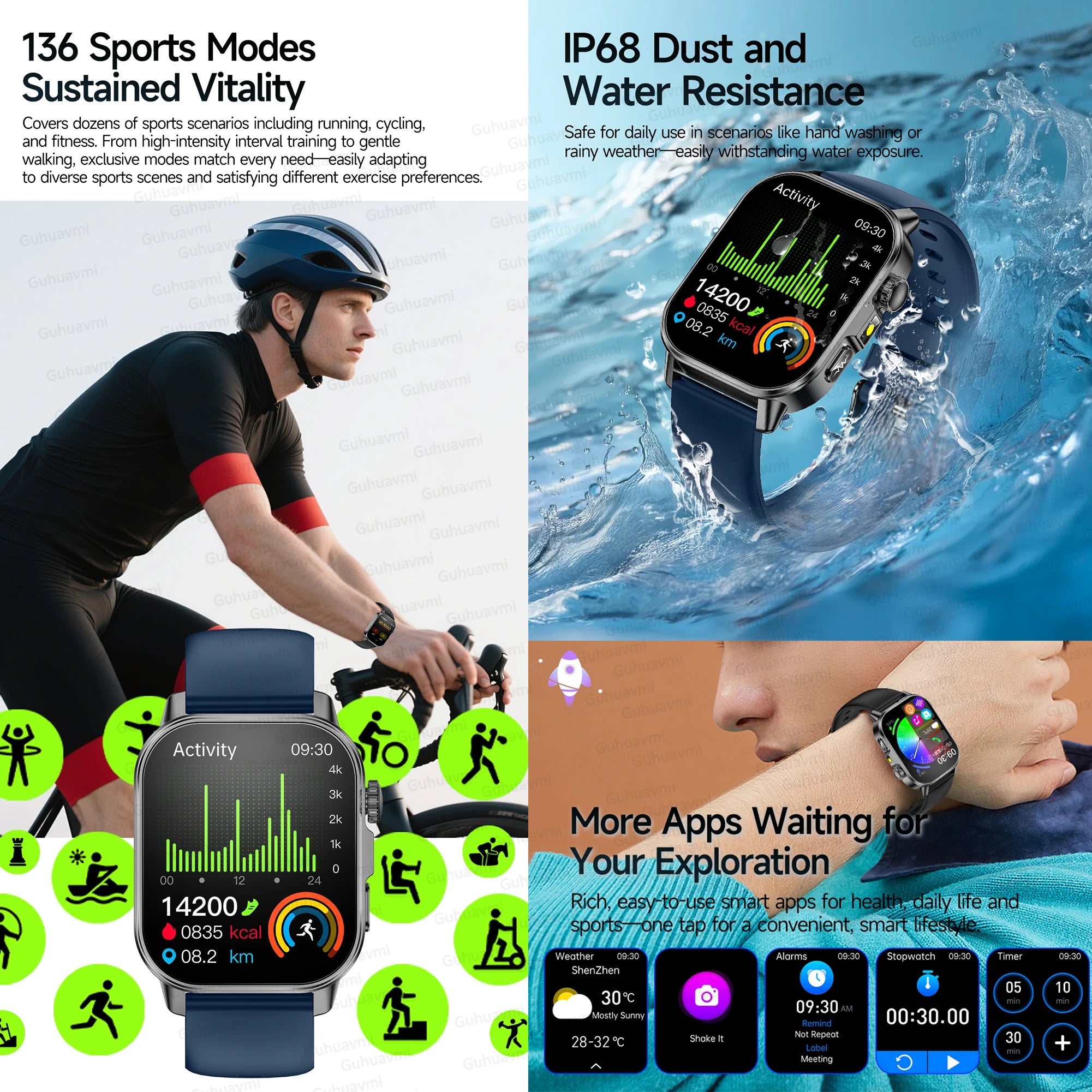 2026New ECG+PPG AI Health Diagnose Smart Watch Men Women Clock Blood Lipid BP Uric Acid Heart rate Tracker HD Call Smart Watch