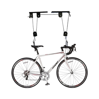 Bike Hoist for Garage Ceiling Mount Pulley System Bike Storage Set Of Bike Hangers for Garage Storage