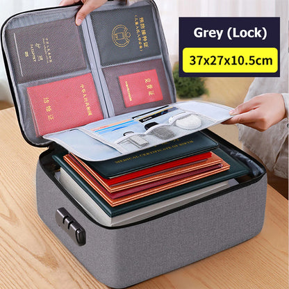 Document Storage Bag Multi-layer Large Capacity File bag Password Briefcase Organize Pouch Accessories Supplies