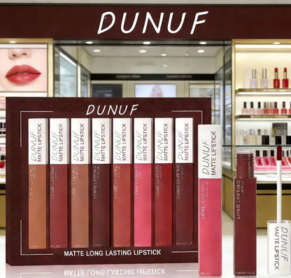 8pc/set Long-Lasting Lip Gloss Matte Waterproof Lipstick Lip Stain Non-transfer Highly Pigmented Nude Red Y2K Daily&amp;Party Makeup