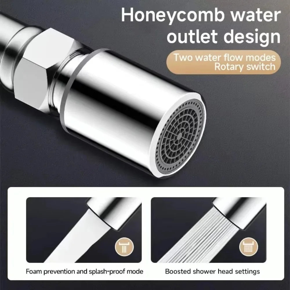 2 Mode Adjust Faucet Extension Extender Adjust Stainless Steel Extension Tube Free Bending Splashproof 360 Degree Extension Tube