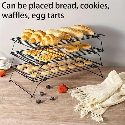 1/2/3PC Stainless Steel Stackable Cooling Rack for Baking Nonstick Metal Cake Cooling Rack Grid Net Baking Tray Oven Cooling Rac