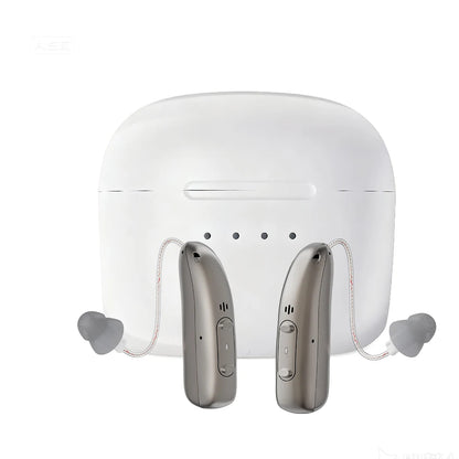 Mirasing Hearing Aids，Bluetooth RIC Hearing Aid - 2025 Rechargeable BTE with Noise Cancelling &amp; Charging Case