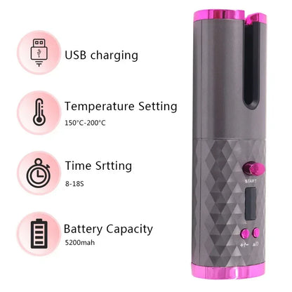 Portable Wireless Automatic Hair Curler 3 Color