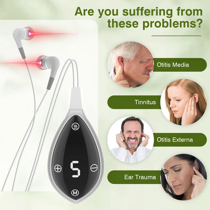 Laser Therapy for Tinnitus Portable Red Light Therapy for Ears 650NM Otitis Media&amp;Deafness&amp;Ear Canal Laser Irradiator Reduce Tin