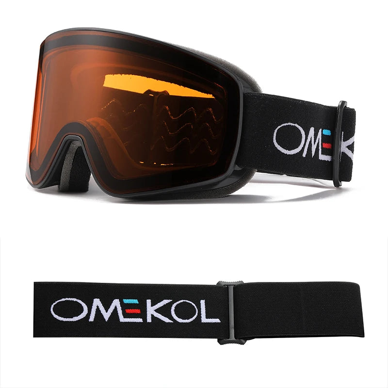 OMEKOL BRAND NEW Double Layers Anti-Fog Ski Goggles Snow Snowboard Glasses Outdoor Sport Snowmobile Eyewear