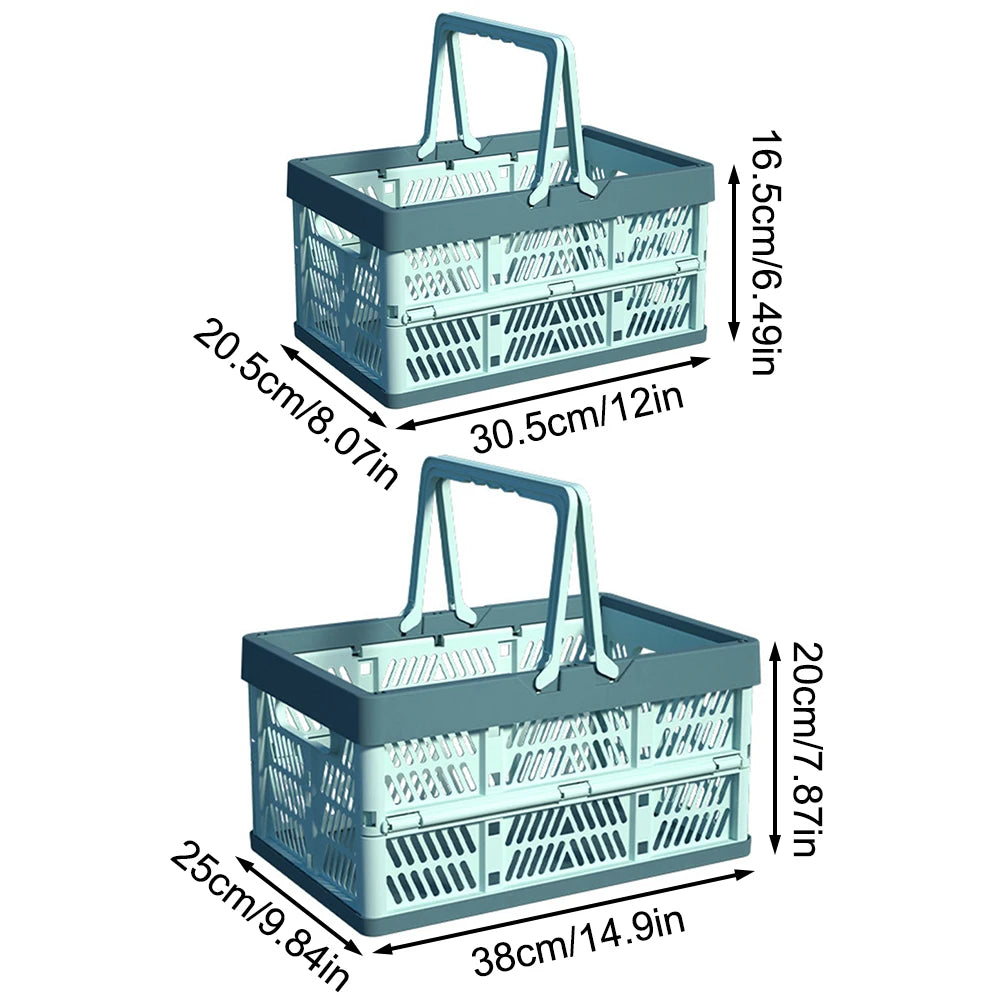 1/2PCS Folding Portable Fruit And Vegetable Storage Basket Sundry Arrangement Thickened Plastic Picnic Basket